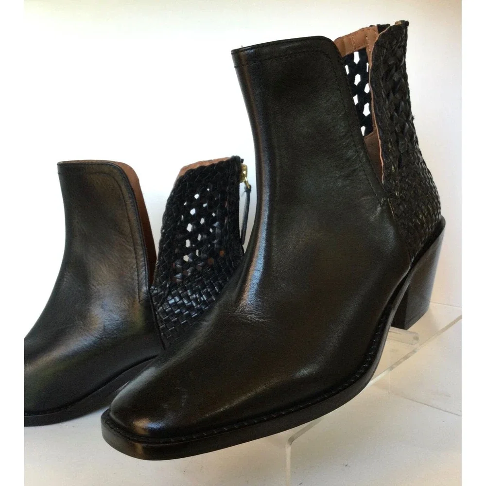 NEW LUCKY BRAND Kaedynce Leather Booties, Black (Size 7 M) - Picture 6 of 12